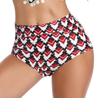 Women's High-Waist Ruched Front Printed Briefs Swim Bottoms - KaleaBoutique.com