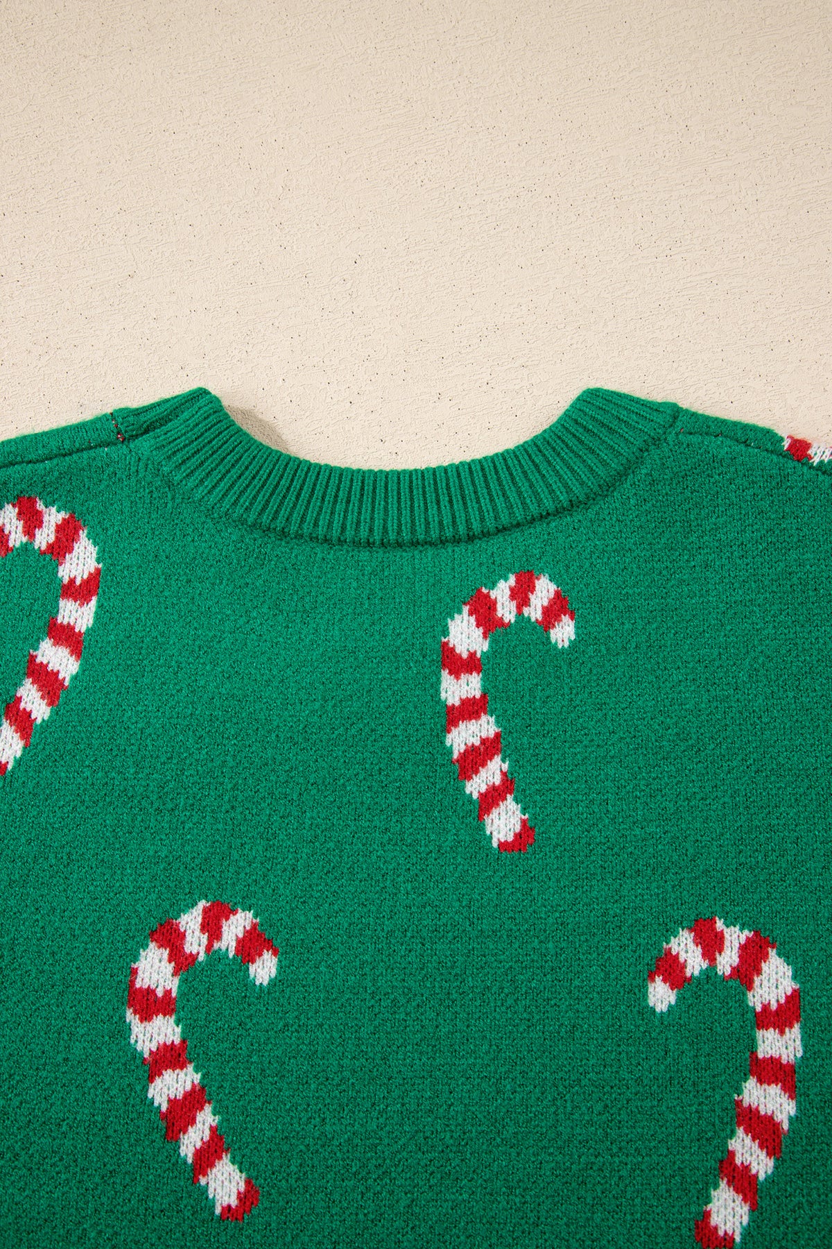 Christmas Candy Cane Holiday Drop Shoulder Sweater - KaleaBoutique.com