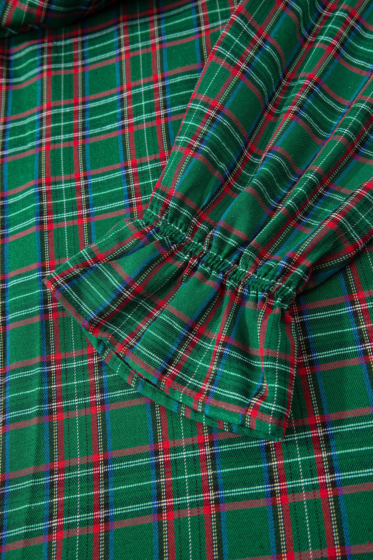Tartan Plaid Square Neck Puff Sleeve Knot Waist Flared Midi Dress - KaleaBoutique.com