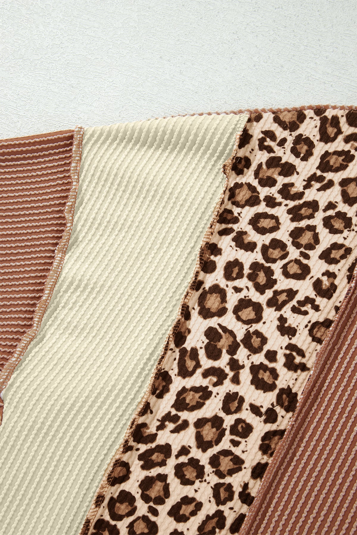 KaleaBoutique Stylish Leopard Print Colorblock Ribbed Knit Top - KaleaBoutique.com