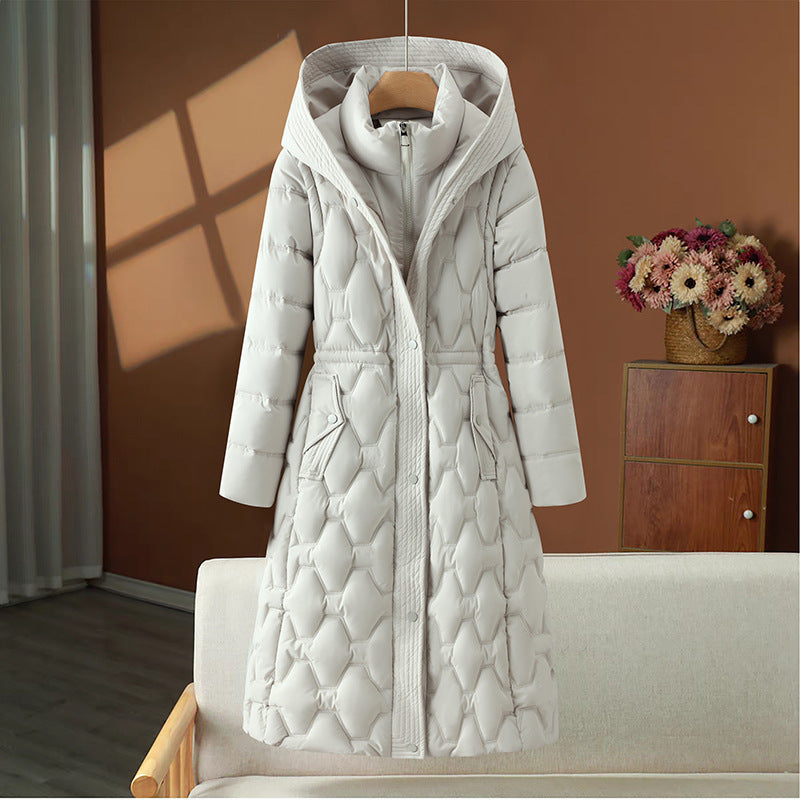 Women’s Mid-Length Slim-Fit Quilted Coat - KaleaBoutique.com