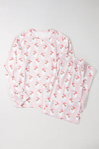 KaleaBoutique Comfortable Santa Claus Striped Print Loose Fit Two Piece Lounge Set - KaleaBoutique.com
