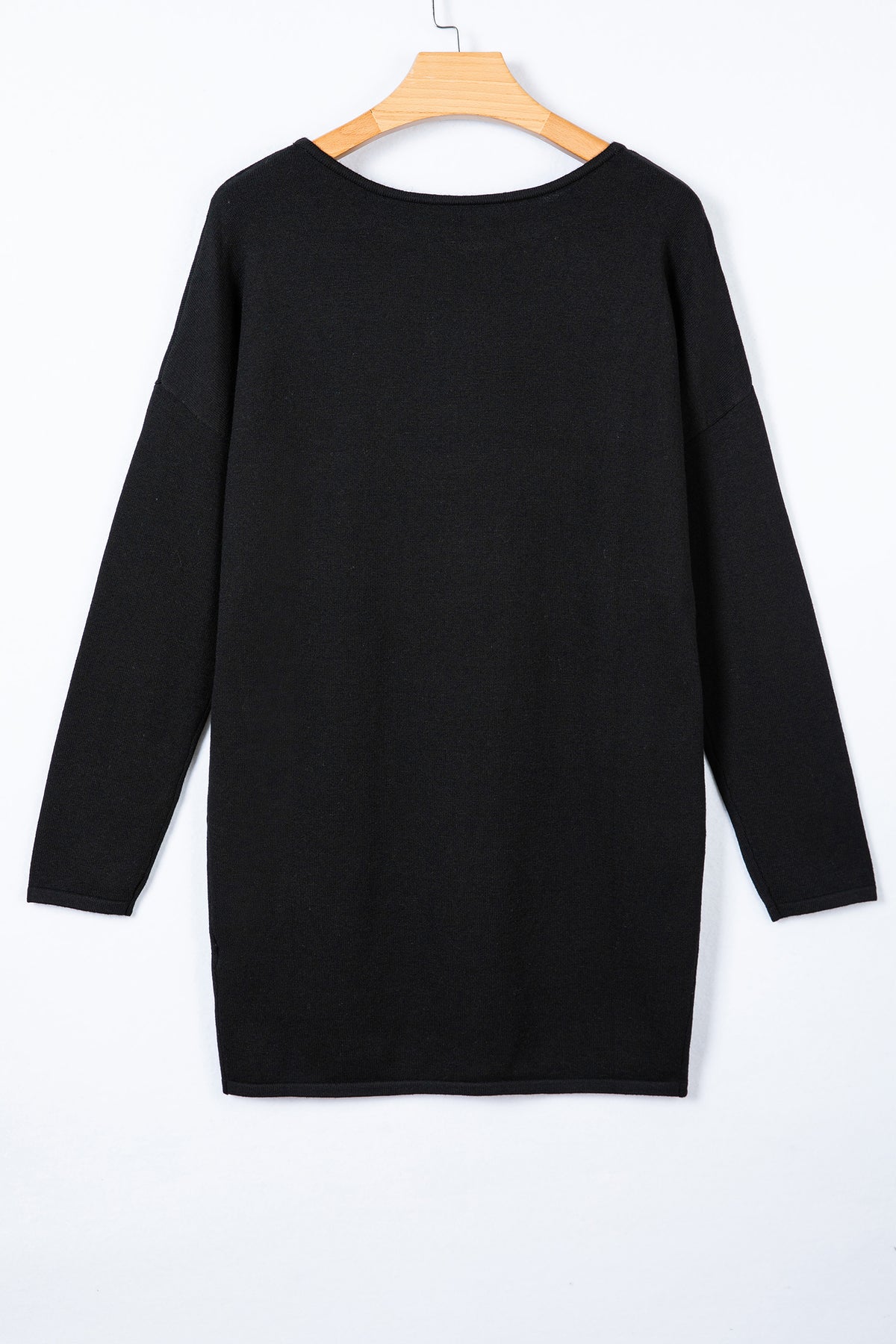 KaleaBoutique Stylish Asymmetric Neck Batwing Sleeve Shift Mini Sweater Dress - KaleaBoutique.com