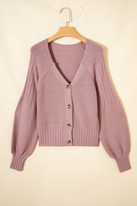 KaleaBoutique Comfortable Mixed Texture Knit Button V Neck Sweater Cardigan - KaleaBoutique.com
