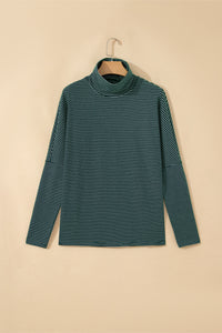 KaleaBoutique Comfortable High Neck Dropped Shoulder Long Sleeve Casual Top - KaleaBoutique.com