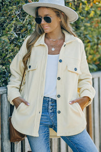 Turn Down Collar Buttoned Shirt Jacket - KaleaBoutique.com