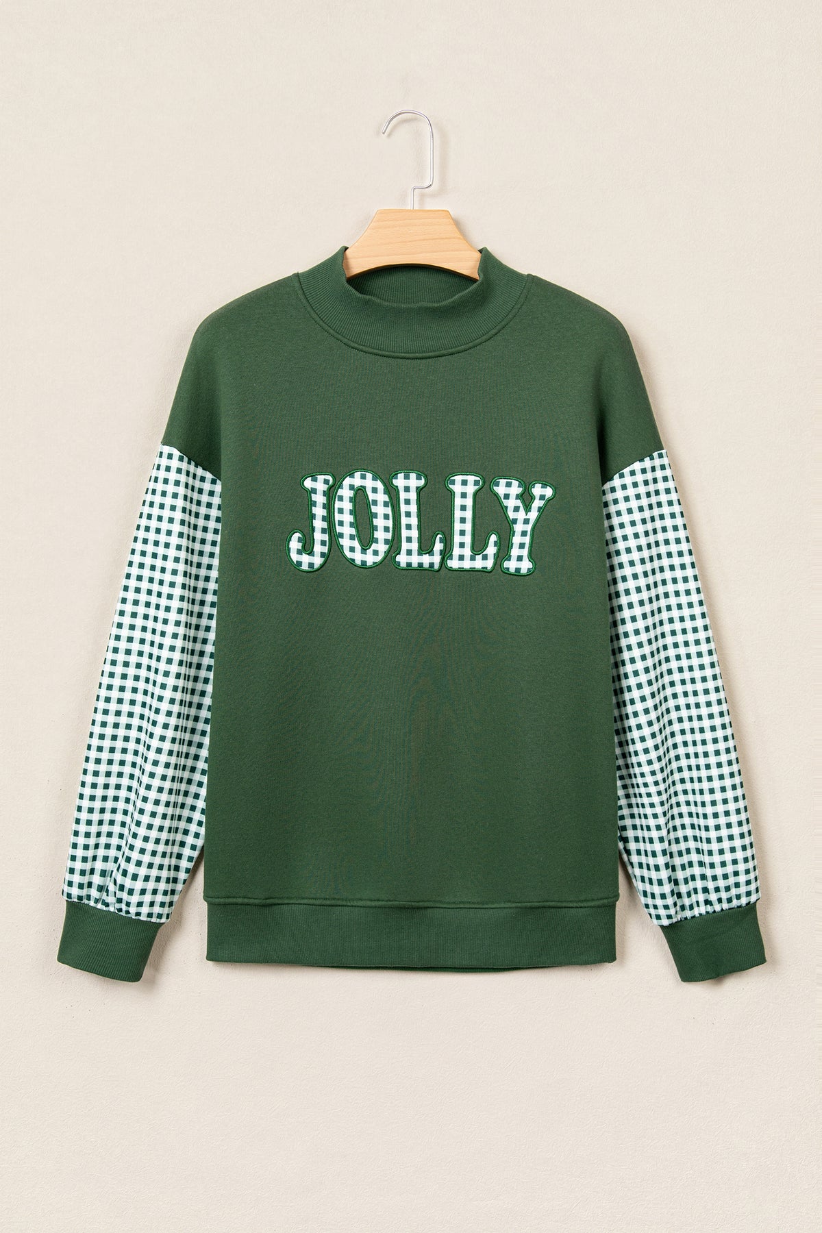 Gingham Plaid Sleeve Colorblock Oversized Pullover Sweatshirt - KaleaBoutique.com