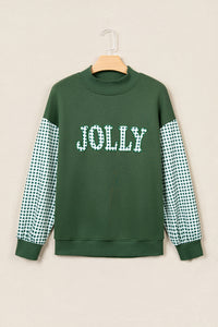 Gingham Plaid Sleeve Colorblock Oversized Pullover Sweatshirt - KaleaBoutique.com