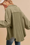 KaleaBoutique Waffle Knit Patchwork Buttoned Oversized Shacket - KaleaBoutique.com