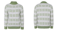 Women's Snowflake Stripe Mock-Neck Christmas Pullover Sweater - KaleaBoutique.com