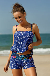 KaleaBoutique Stylish Comfortable Dotted Print Tankini Swimwear - KaleaBoutique.com