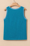 KaleaBoutique Metallic Sheen Edge Scoop Neck Tank Top - KaleaBoutique.com