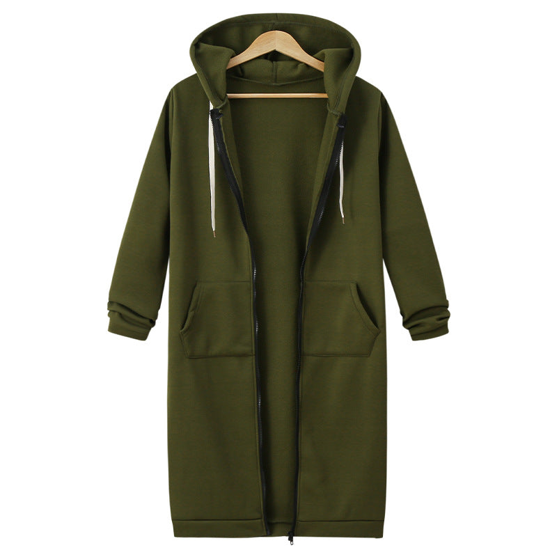 Women's Longline Full-Zip Hooded Sweatshirt with Pockets - KaleaBoutique.com