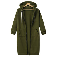 Women's Longline Full-Zip Hooded Sweatshirt with Pockets - KaleaBoutique.com