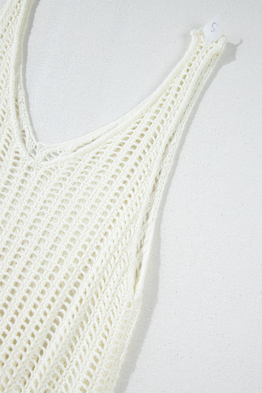 Crochet Fishnet Fringed Edge V Neck Beach Cover Up - KaleaBoutique.com