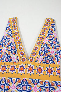 Floral Print V-Neck One-Piece Swimsuit by Kalea Boutique - KaleaBoutique.com