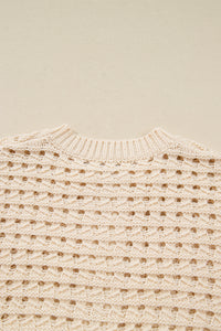 KaleaBoutique Stylish Hollowed Pattern Knit Zip Up Drop Shoulder Sweater Cardigan - KaleaBoutique.com