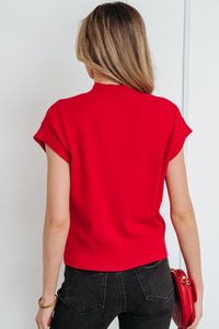 KaleaBoutique Comfortable Valentine Heart Graphic Cropped Short Sleeve Sweater - KaleaBoutique.com