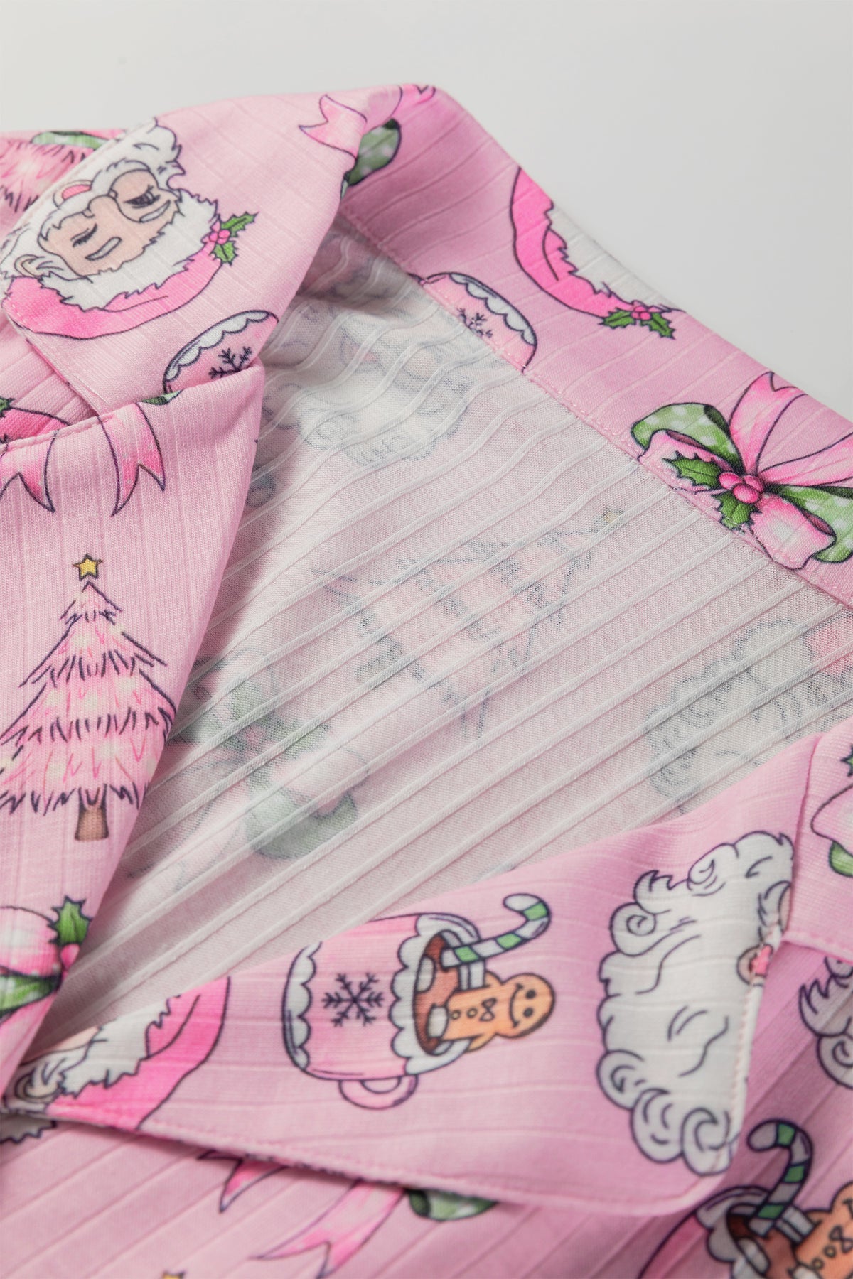 KaleaBoutique Stylish Christmas Print Ruffled Ribbed Shirt & Pants 2 Piece PJ Set - KaleaBoutique.com