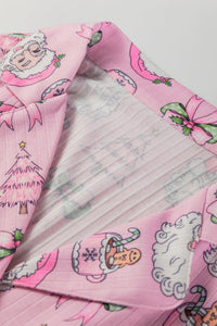 KaleaBoutique Stylish Christmas Print Ruffled Ribbed Shirt & Pants 2 Piece PJ Set - KaleaBoutique.com