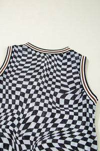 KaleaBoutique Stylish Beautiful Leopard Checkered Double Printed Reversible Sleeveless Long Dress