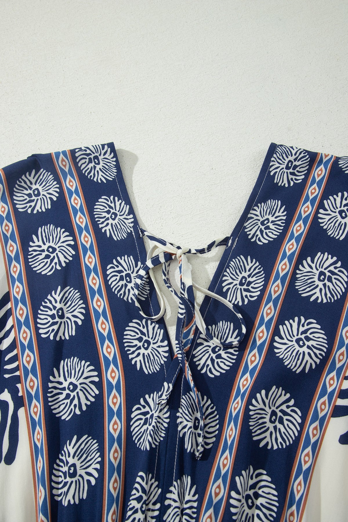 KaleaBoutique Comfortable Boho Floral Print Contrast Patchwork V Neck Dolman Maxi Dress - KaleaBoutique.com