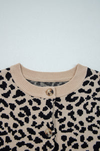 KaleaBoutique Stylish Leopard Drop Shoulder Chunky Knitted Cardigan Sweater - KaleaBoutique.com