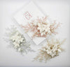 Ceramic White Flower Hair Comb, Bridal Pearl and Crystal Headpiece, Wedding Clay Flower Hair Comb - KaleaBoutique.com