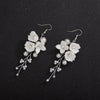 Ceramic White Flower Bridal Earrings, Wedding Ceramic Flower Ear Studs, White Clay Floral Earrings for Brides - KaleaBoutique.com