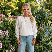 Women's Horse and Horseshoe Embroidered Crewneck Sweater