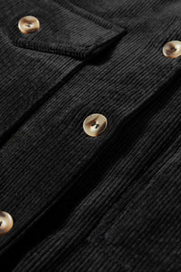Corduroy Flap Pocket Button Up Shacket - KaleaBoutique.com