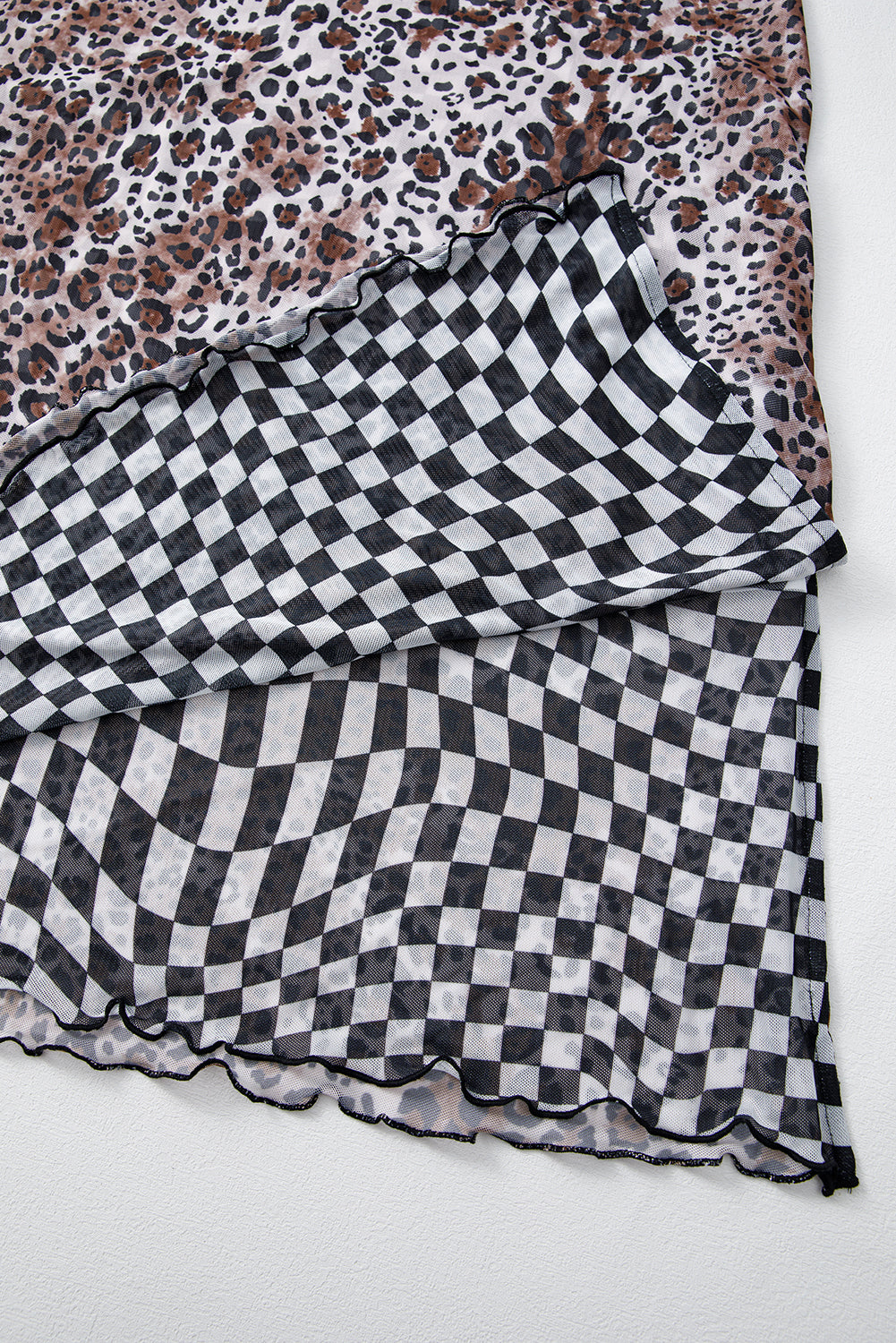 KaleaBoutique Stylish Beautiful Leopard Checkered Double Printed Reversible Sleeveless Long Dress