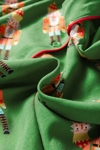 KaleaBoutique Stylish Christmas Candy Contrast Trim Bow Knot Silky 2pcs Pajama Set