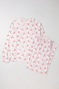 KaleaBoutique Comfortable Santa Claus Striped Print Loose Fit Two Piece Lounge Set - KaleaBoutique.com