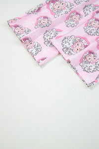 KaleaBoutique Comfortable Santa Claus Print V Neck Tee Drawstring Pants 2pcs Lounge Set - KaleaBoutique.com