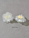 Clear Flowerhead Stud Earrings, Wedding Large Flower Stud Earrings, Bridal Glass Flower Earrings - KaleaBoutique.com