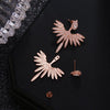 Crystal Ear Studs Phoenix Earrings, 2-in-1 Ear Jackets 14K Gold Plated Stud Earrings for Brides or Prom - KaleaBoutique.com