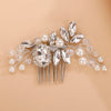 Crystal Bridal Hair Comb with Pearls and Rhinestones, Wedding Hair Pin Headpiece in Silver - KaleaBoutique.com