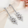 Crystal Cluster Dangle Earrings, Bridal 14K White Gold Plated Stud Earrings, Wedding Crystal Earrings - KaleaBoutique.com