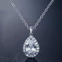 Crystal CZ Diamond Chandelier Earrings, Bridal Crystal Dangle Earrings or Chain Necklace, 14K Gold Plated Crystal Jewelry - KaleaBoutique.com