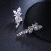 Crystal Leaf Bridal Dangle Earrings, Wedding Floral Gem Stud Earrings, Bridesmaid Fashion 14K Gold Plated Ear Studs or Necklace - KaleaBoutique.com