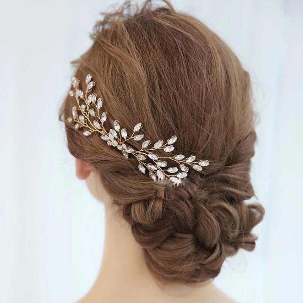 Crystal Bridal Hair Comb, Rhinestone Flower Crystal Hairpiece, Wedding Rhinestone Gem Decorative Hair Comb - KaleaBoutique.com