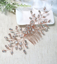Crystal Bridal Hair Comb, Rhinestone Flower Crystal Hairpiece, Wedding Rhinestone Gem Decorative Hair Comb - KaleaBoutique.com