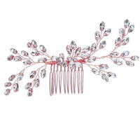 Crystal Bridal Hair Comb, Rhinestone Flower Crystal Hairpiece, Wedding Rhinestone Gem Decorative Hair Comb - KaleaBoutique.com
