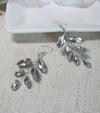 Crystal Leaf Earrings, Bridal Rhinestone Earrings, Bridesmaid Crystal Earrings, Wedding Wire Earrings - KaleaBoutique.com