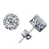 CZ Solitaire Diamond Ear Studs for Bride, Wedding Round 6 MM Solitaire Stud Earrings, Bridesmaid Crystal Ear Studs or Necklace - KaleaBoutique.com