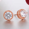 Cubic Zirconia CZ Clear AAA Crystals Gemstones Wedding Bridal Bridesmaid Glam Round Fashion 0.4"L Solitaire Stud Earrings or Necklace - KaleaBoutique.com