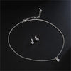 CZ Clear Crystal Bridal Ear Studs, Wedding Solitaire Necklace and Earrings 3 PC Bridesmaid Jewelry Set - KaleaBoutique.com