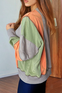 KaleaBoutique Color Block Stitching Detail Half Zipper Sweatshirt - KaleaBoutique.com