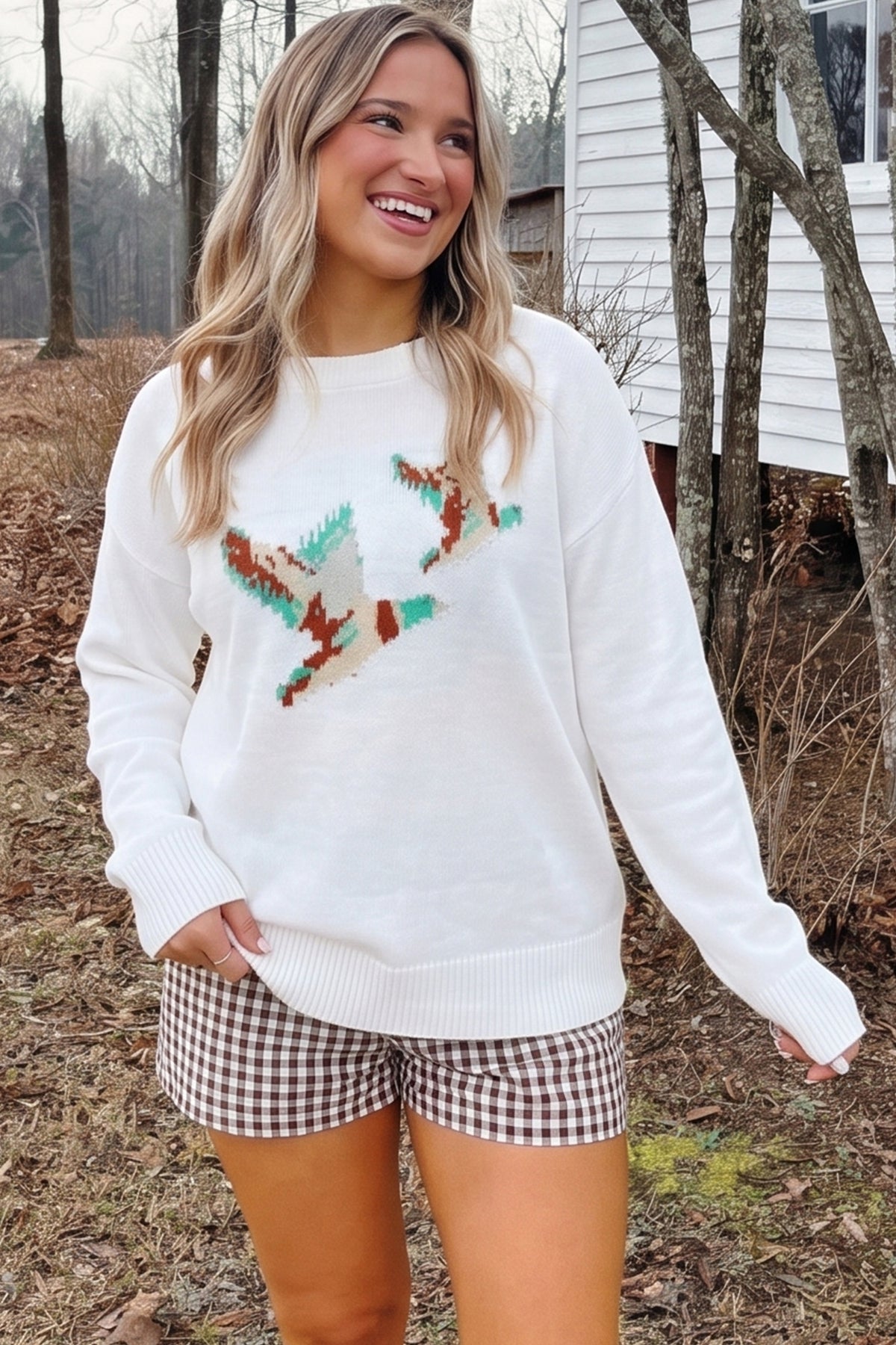 Drop Shoulder Round Neck Long Sleeve Pullover Sweater - KaleaBoutique.com